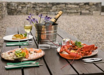 Al fresco dining at Outside Monks Ballyvaughan Seafood Restaurant & Bar, Co Clare